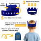 Cutie Crowns™ Kids Crown Bundle – Blue Adjustable Silicone Crown with Flower & Birthday Number Charms