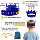Cutie Crowns™ Kids Crown Bundle – Blue Adjustable Silicone Crown with Flower & Birthday Number Charms