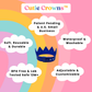 Cutie Crowns™ Kids Crown Bundle – Blue Adjustable Silicone Crown with Flower & Birthday Number Charms