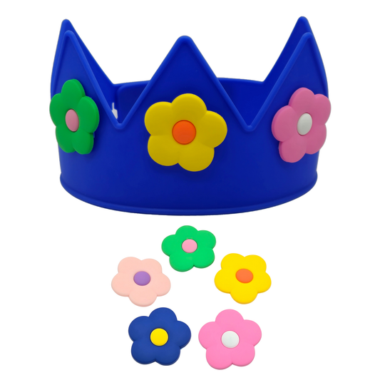 Blue Crown + Flower Charms