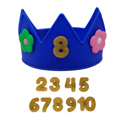 Blue Crown + Number Charms