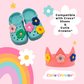 Large Flower Shoe Charms Bright Colorful Cute Charms Compatible with Crocs clog shoes and Cutie Crowns. Decorate your shoes or crowns for retro flower charms.