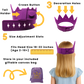 Cutie Crowns™ Kids Crown Bundle – Purple Adjustable Silicone Crown with Flower & Birthday Number Charms