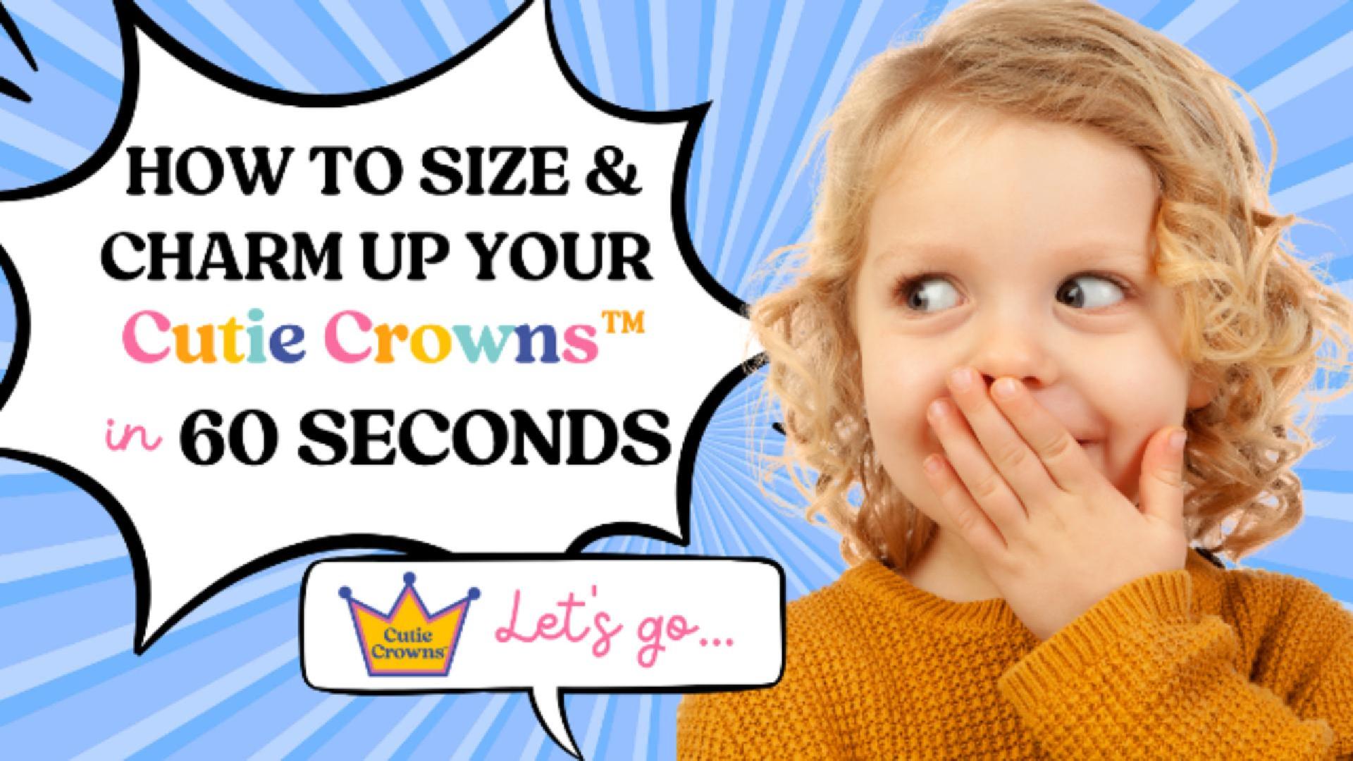 Load video: Cutie Crowns how to install shoe charms and size kids head for birthday or dress up crown