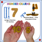Large sparkly gold number charms for Cutie Crowns and charm-ready shoes like Crocs, featuring 1.6 inch size and standard buckle-back fit. 