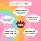 Cutie Crowns™ Kids Crown Bundle – Purple Adjustable Silicone Crown with Flower & Birthday Number Charms