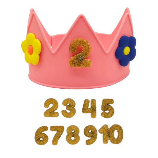 Pink Crown + Number Charms