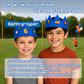 Two brothers at a sports-themed birthday wearing Cutie Crowns;. It say fits standard shoe charms,
Match school colors, mascots OR favorite sports, Play-tough silicone, dishwasher safe, reuse for every birthday, and share with siblings.